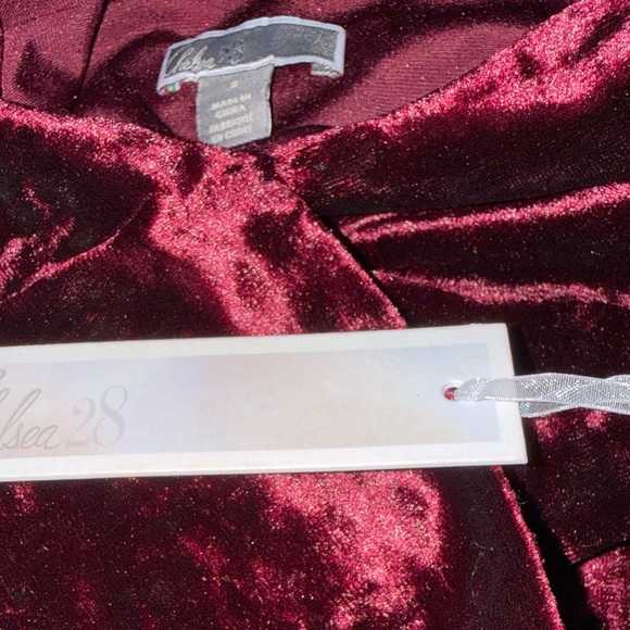 Chelsea28 Burgundy Velvet Long Sleeve Dress - Picture 6 of 9